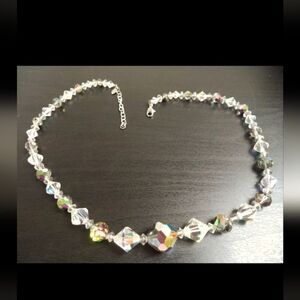 VINTAGE SIGNED MONET SMOKED HELIOTROPE GLASS 20" NECKLACE